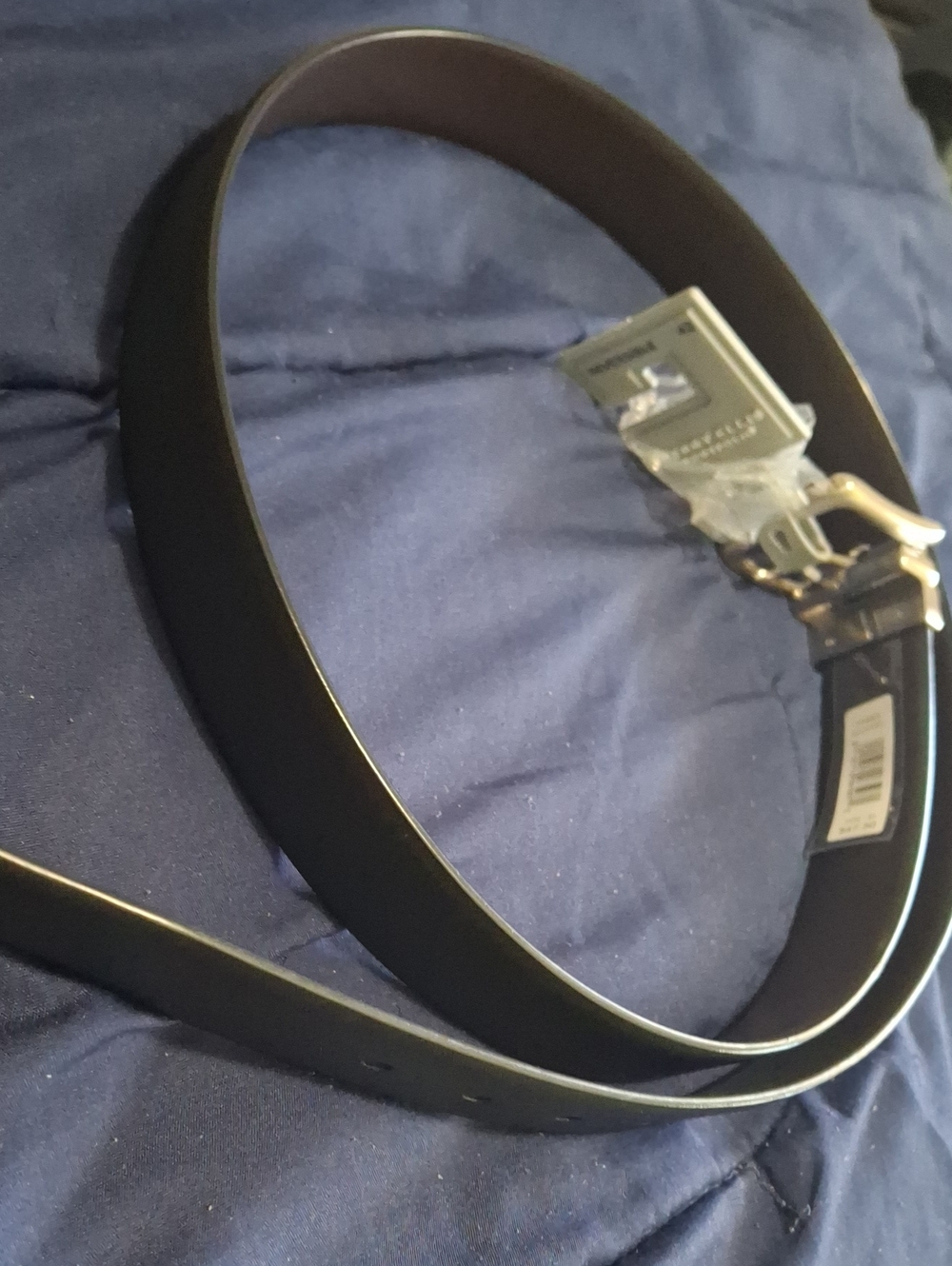 Perry Ellis Men's Black Reversible Leather Belt with Silver Buckle